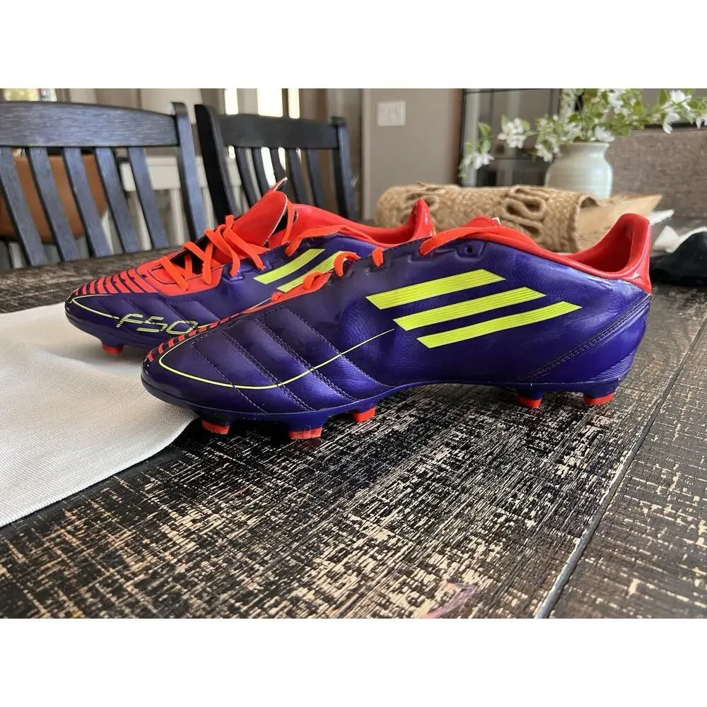 Adidas F50 Adizero FG Soccer‎ Cleats Mens Size 12 Purple Orange Excellent Cond.